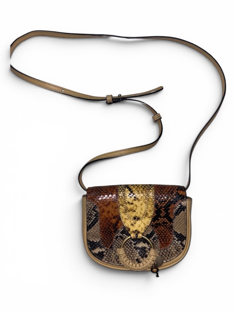 See By Chloe Mini Hana Multicolor Python-Print Crossbody Bag